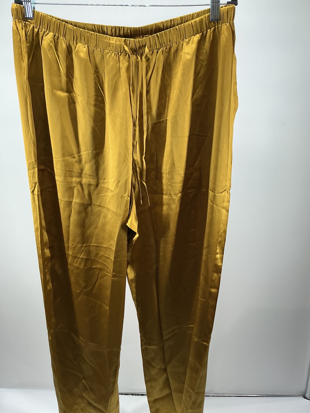 100% Washable Silk Drawstring Wide Leg Pants - 30"